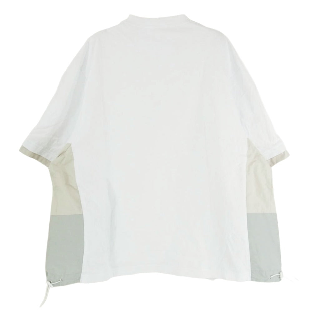 Sacai サカイ 22SS 22-02734M スポーツ ミックス ナイロン 切替 Tシャツ カットソー ホワイト系 3【中古】