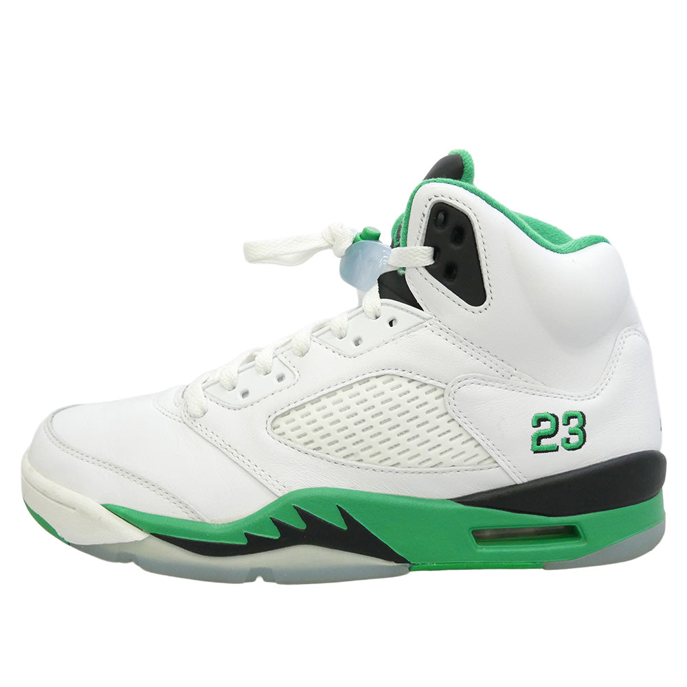 NIKE ナイキ DD9336-103 Women's Air Jordan 5 Retro Lucky Green ウィメンズ エアジョーダン5 レトロ ラッキーグリーン ハイカット スニーカー ホワイト系 グリーン系 28cm【中古】