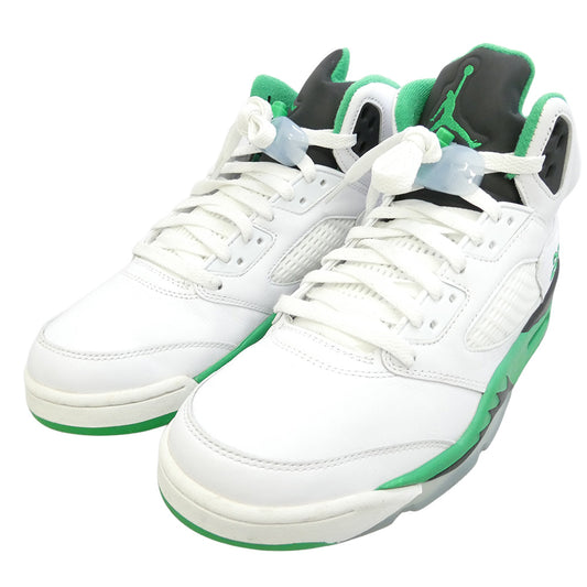 NIKE ナイキ DD9336-103 Women's Air Jordan 5 Retro Lucky Green ウィメンズ エアジョーダン5 レトロ ラッキーグリーン ハイカット スニーカー ホワイト系 グリーン系 28cm【中古】