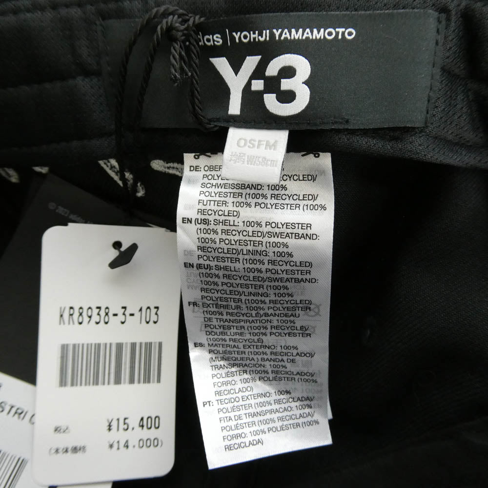 Y-3 Yohji Yamamoto ワイスリー ヨウジヤマモト 26SS KR8938 PINSTRIPE CAP ロゴワッペン ピンストライプ 5パネルキャップ ブラック系 ホワイト系 w/58cm【美品】【中古】