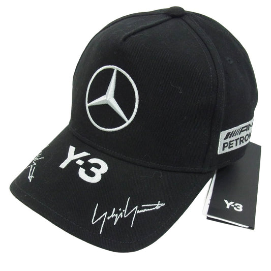 Y-3 Yohji Yamamoto ワイスリー ヨウジヤマモト KR0352 MERCEDES-AMG PETRONAS FORMULA 1 TEAM PODIUM CAP メルセデスベンツ ロゴ刺繡 キャップ ブラック系【美品】【中古】