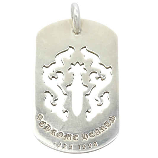 CHROME HEARTS クロムハーツ（原本無） D TAG LRG DAGGER ダガーカットアウトドッグタグ ラージ ペンダント トップ シルバー系【中古】