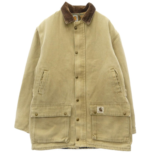 Carhartt カーハート Vintage 90S 刺繍タグ ダック 裏地ブランケット 襟コーデュロイ ハンティング ジャケット ベージュ系 ブラウン系【中古】
