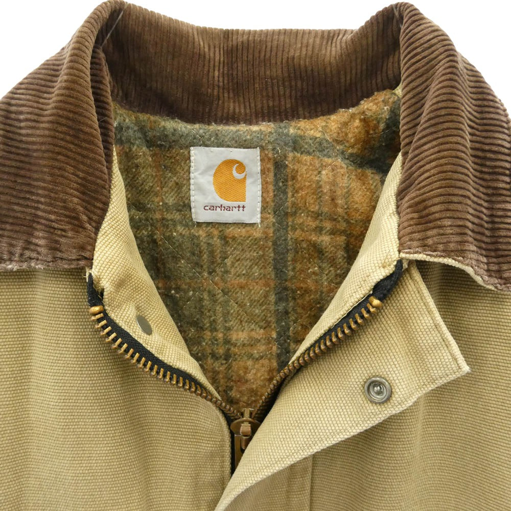 CarHartt カーハート ジャケット ブルゾン 裏ブランケット 革タグ M Carhartt カーハート Vintage 90S 刺繍タグ ダック 裏地ブランケット