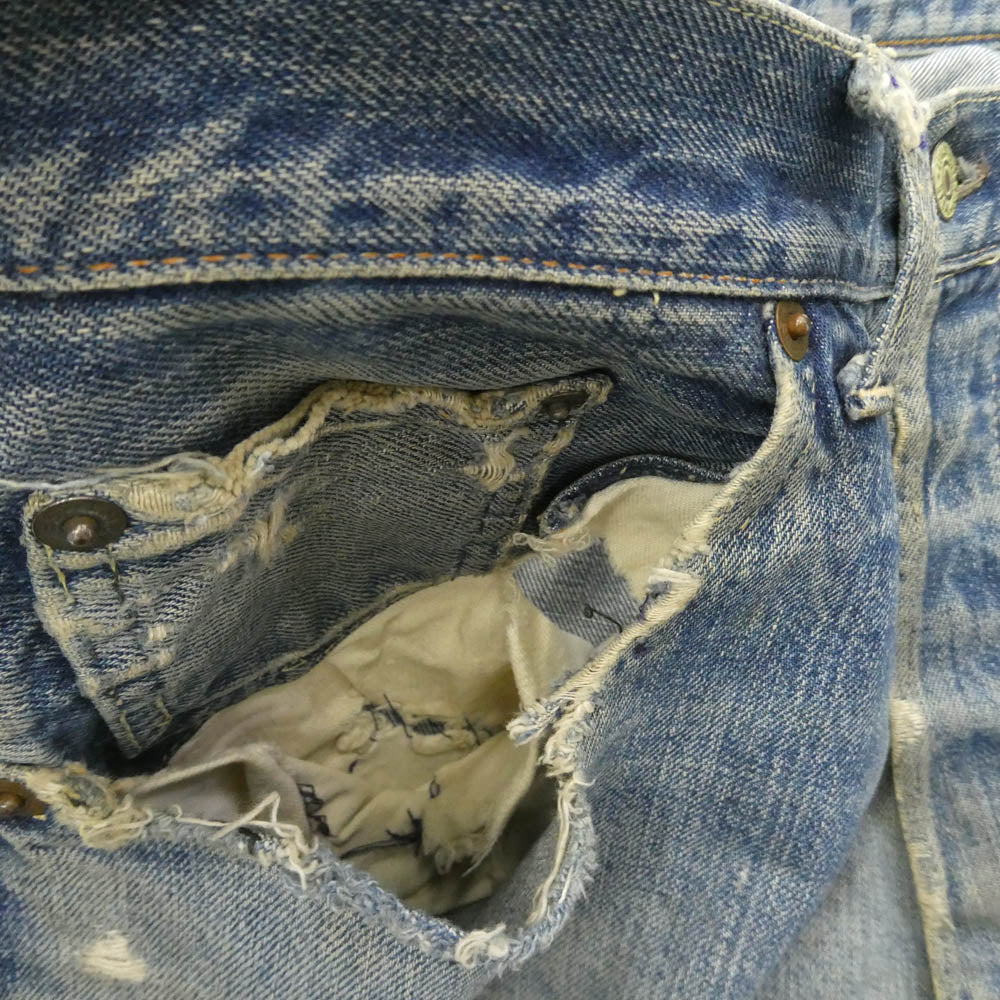 Levi's リーバイス Vintage ヴィンテージ 60s 501 BIG E 前期 Vステッチ ボタン裏E デニム パンツ ライトブルー系【中古】