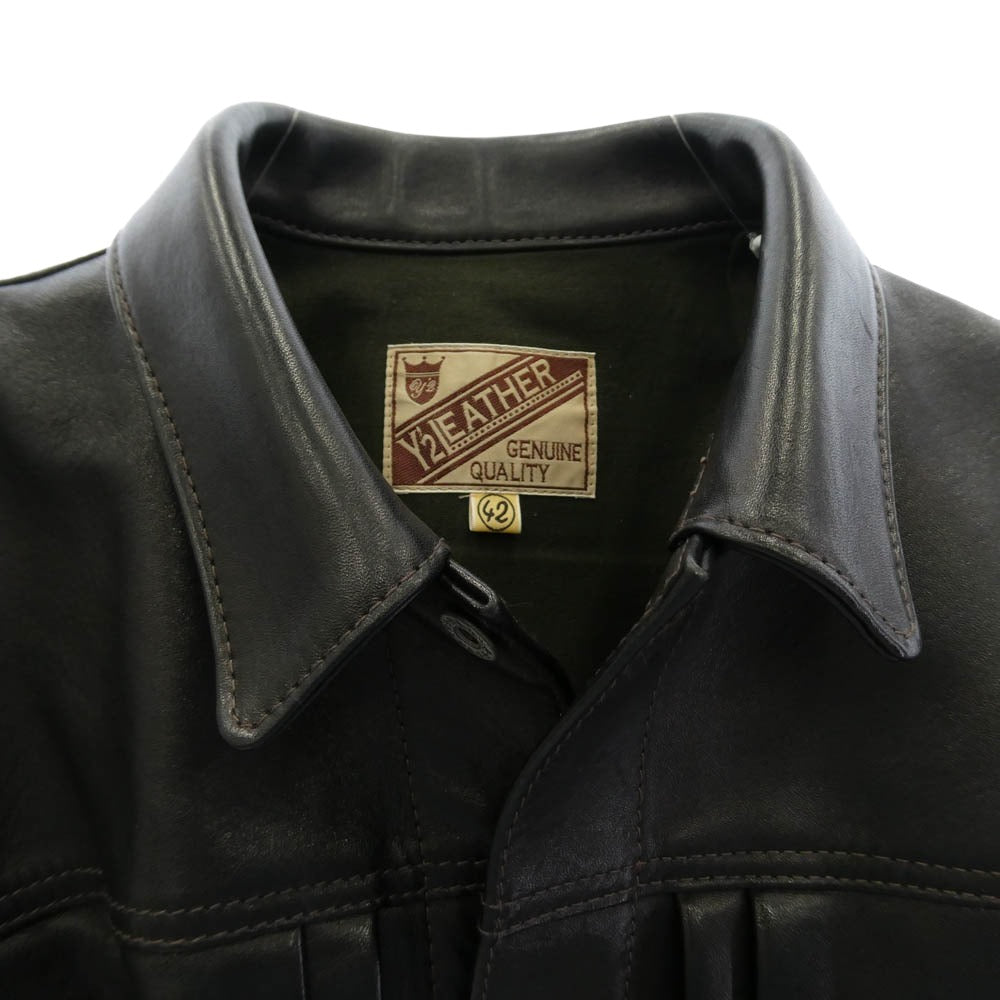 ワイツーレザー EB-140 ECO HORSE TYPE 1 JEAN JACKET エコ ホース タイプ 1st タイプ ホースハイド レザー ジャケット ダークブラウン系 42【中古】