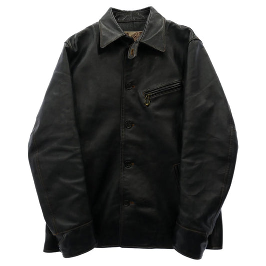 ワイツーレザー IC-77 INDIGO HORSE CAR COAT インディゴ ホース カーコート ホースハイド レザー ジャケット インディゴブルー系 40【中古】