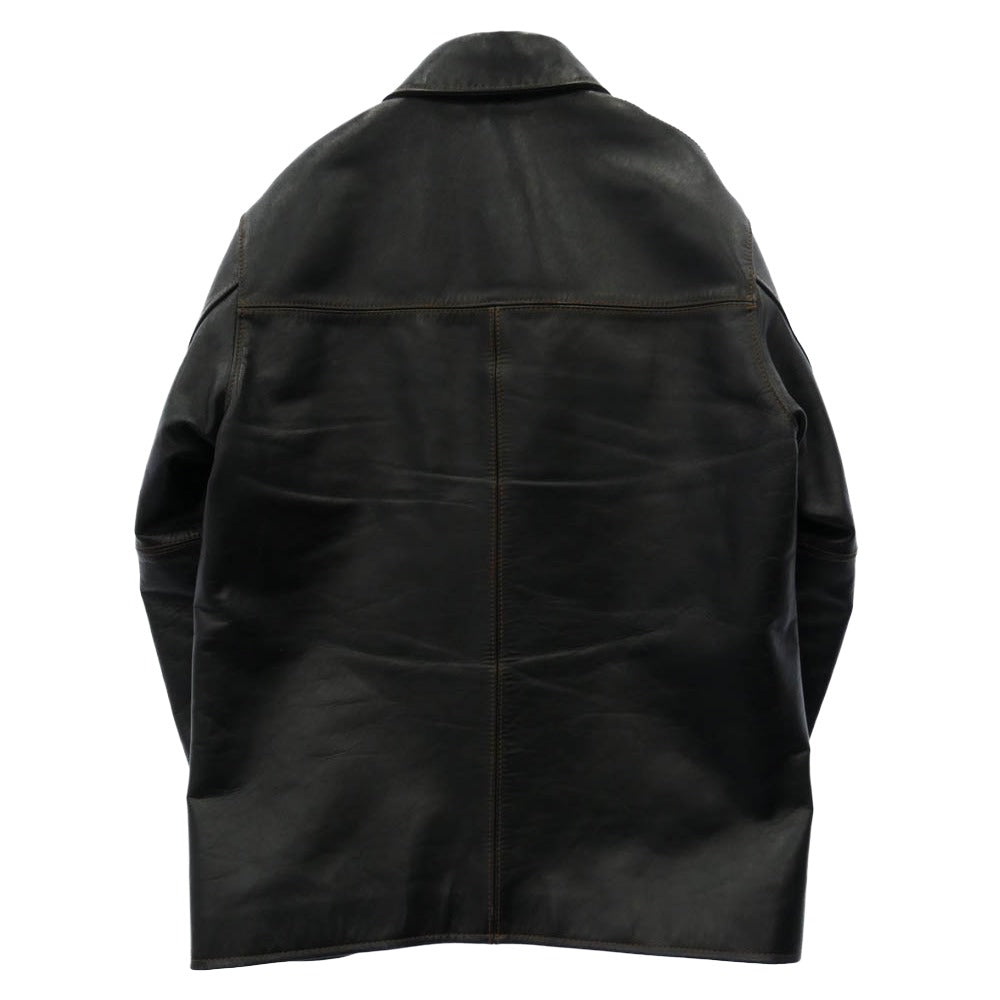 ワイツーレザー IC-77 INDIGO HORSE CAR COAT インディゴ ホース カーコート ホースハイド レザー ジャケット インディゴブルー系 40【中古】
