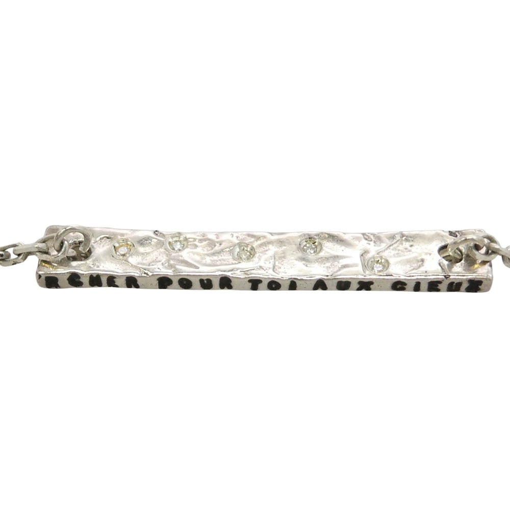 SERGE THORAVAL セルジュトラヴァル LIMITED バー ペンダント ネックレス シルバー925 ダイヤ シルバー系【中古】