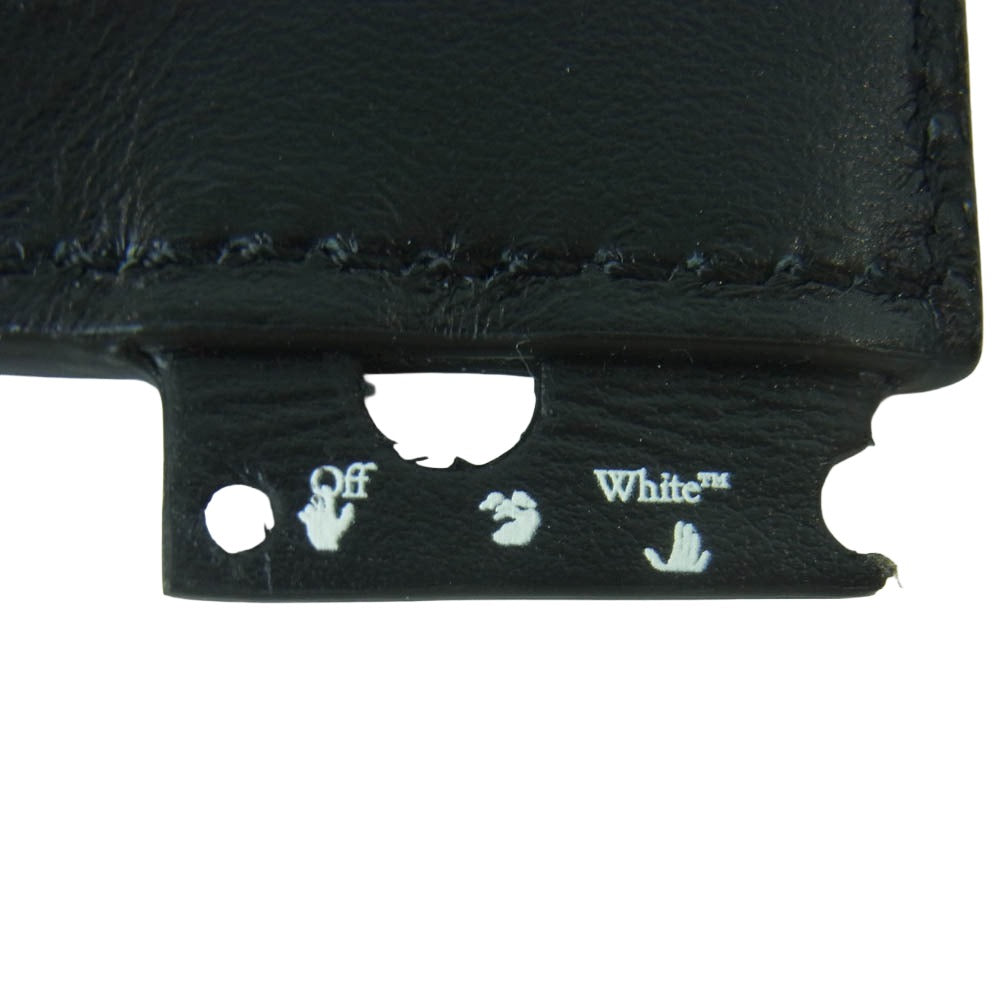 OFF-WHITE オフホワイト OMND018R21LEA0011000 Meteor Card Holder レザー パスポートケース カードホルダー ブラック系【美品】【中古】