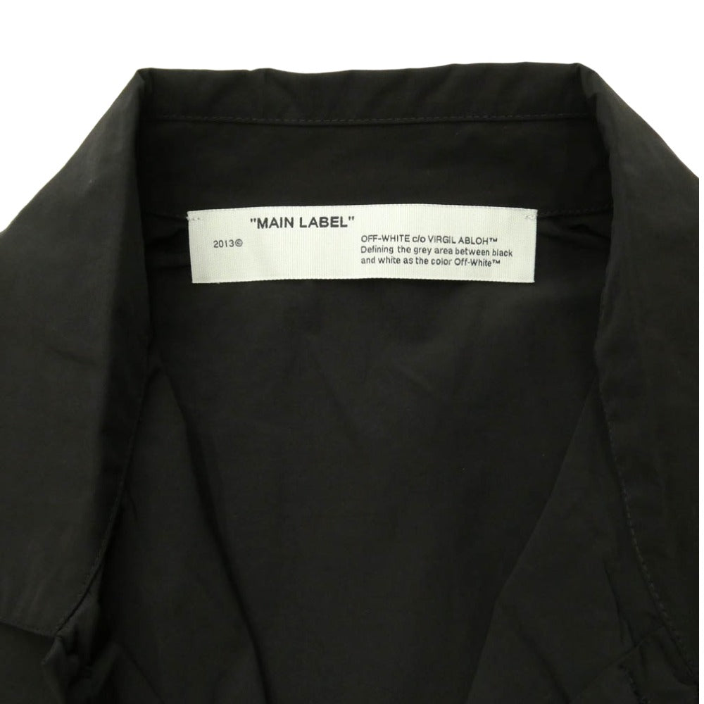OFF-WHITE オフホワイト OMGA105R20G38029 リフレクトロゴプリント パイピング 半袖 トラックシャツ ブラック系 S【中古】