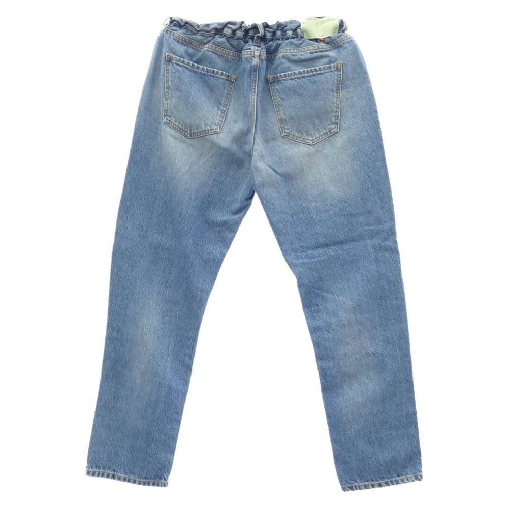OFF-WHITE オフホワイト OMYA005F18166004 ベルテッド ウエストゴム デニムパンツ ジーンズ インディゴブルー系 33【中古】