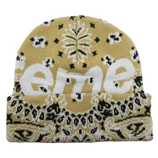Supreme シュプリーム 24AW Bandana Big Logo Beanie バンダナ ビッグロゴ ビーニー ニット帽 キャップ ベージュ系【中古】