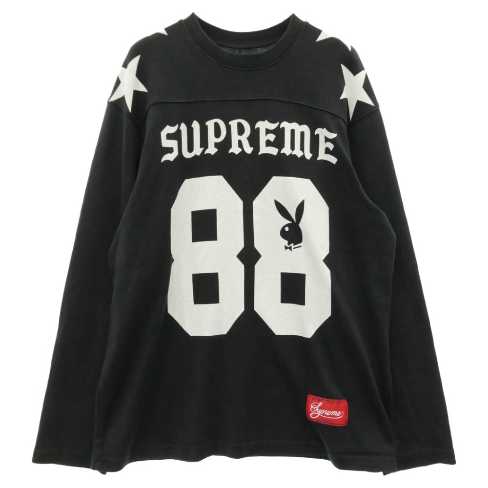 Supreme シュプリーム PLAYBOY プレイボーイ 26SS x Playboy プレイボーイ L/S Football Top フットボール トップ 長袖 カットソー ロンT ブラック系 S【中古】