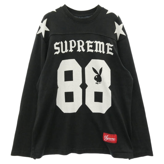 Supreme シュプリーム PLAYBOY プレイボーイ 26SS x Playboy プレイボーイ L/S Football Top フットボール トップ 長袖 カットソー ロンT ブラック系 S【中古】