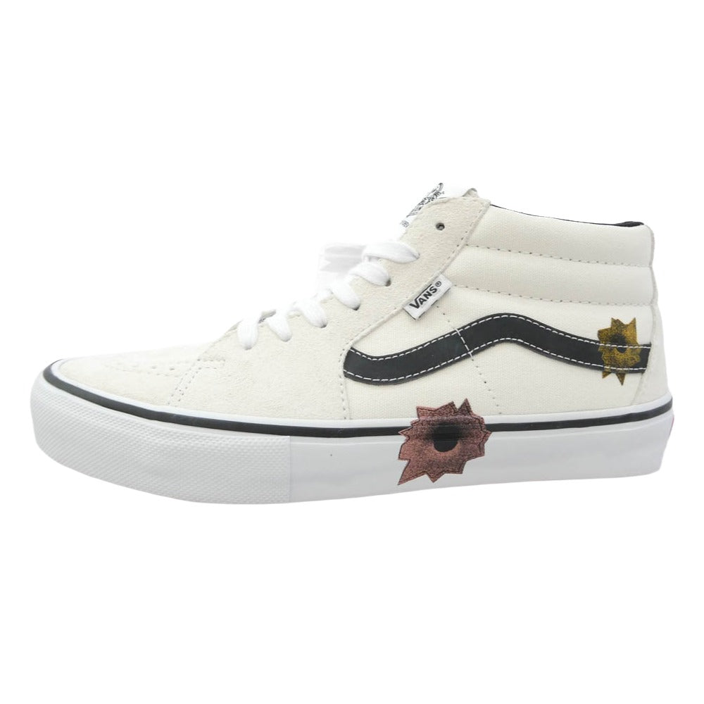 Supreme シュプリーム VANS バンズ VN0A5KS1CRM x Nate Lowman ネイトローマン x Vans バンズ Skate Grosso Mid スケートグロッソ ミッド スニーカー オフホワイト系 28cm【極上美品】【中古】