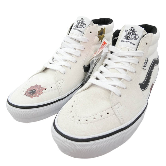 Supreme シュプリーム VANS バンズ VN0A5KS1CRM x Nate Lowman ネイトローマン x Vans バンズ Skate Grosso Mid スケートグロッソ ミッド スニーカー オフホワイト系 28cm【極上美品】【中古】