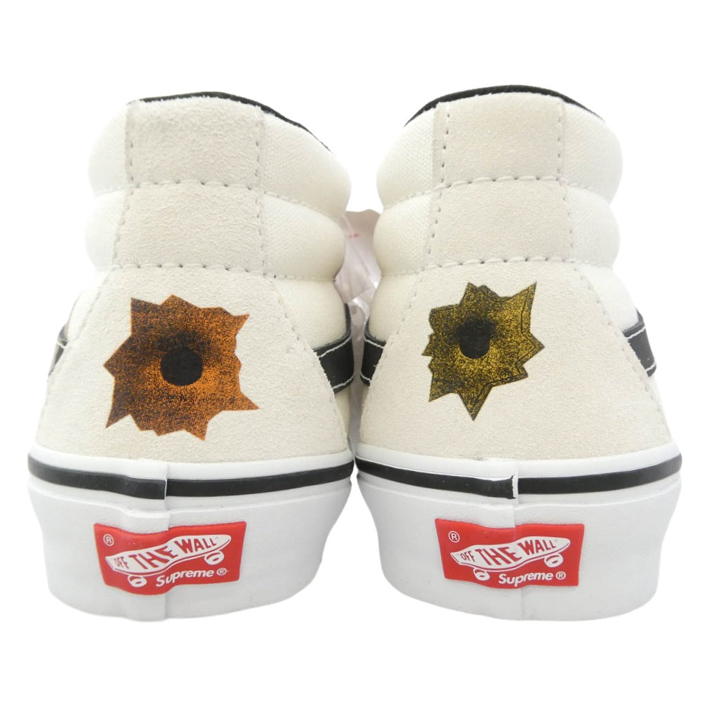 Supreme シュプリーム VANS バンズ VN0A5KS1CRM x Nate Lowman ネイトローマン x Vans バンズ Skate Grosso Mid スケートグロッソ ミッド スニーカー オフホワイト系 28cm【極上美品】【中古】