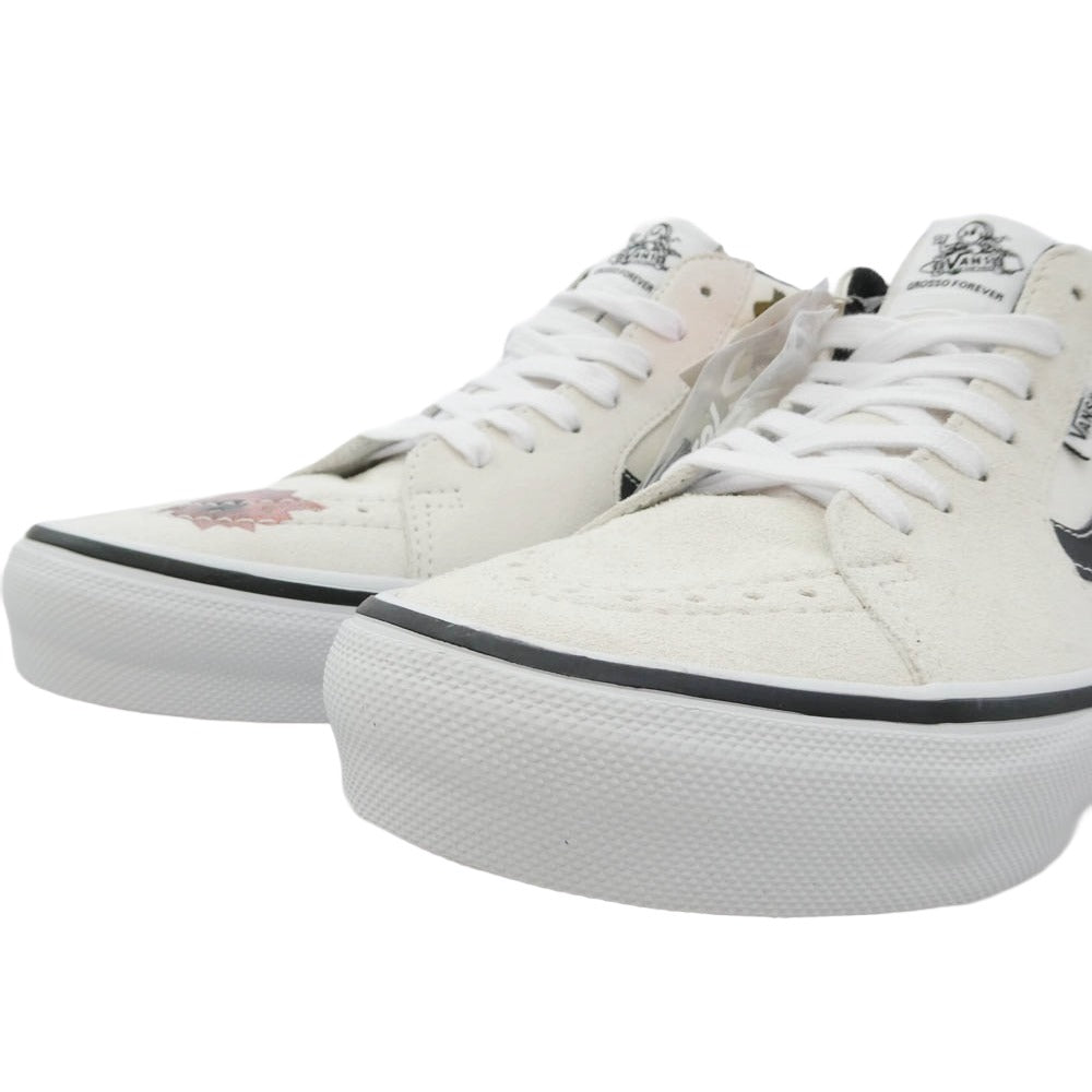 Supreme シュプリーム VANS バンズ VN0A5KS1CRM x Nate Lowman ネイトローマン x Vans バンズ Skate Grosso Mid スケートグロッソ ミッド スニーカー オフホワイト系 28cm【極上美品】【中古】