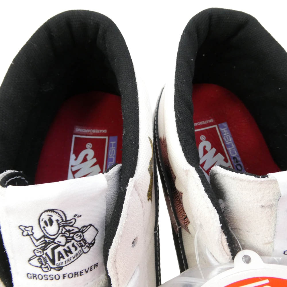 Supreme シュプリーム VANS バンズ VN0A5KS1CRM x Nate Lowman ネイトローマン x Vans バンズ Skate Grosso Mid スケートグロッソ ミッド スニーカー オフホワイト系 28cm【極上美品】【中古】