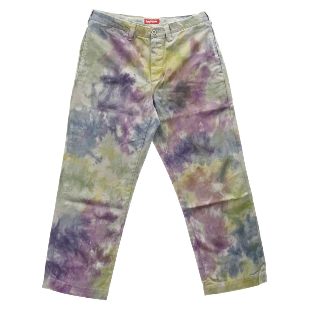 Supreme シュプリーム 21SS Pin Up Chino Pant タイダイ柄 ピンアップ チノ パンツ パープル系 32【美品】【中古】