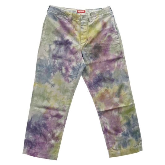Supreme シュプリーム 21SS Pin Up Chino Pant タイダイ柄 ピンアップ チノ パンツ パープル系 32【美品】【中古】