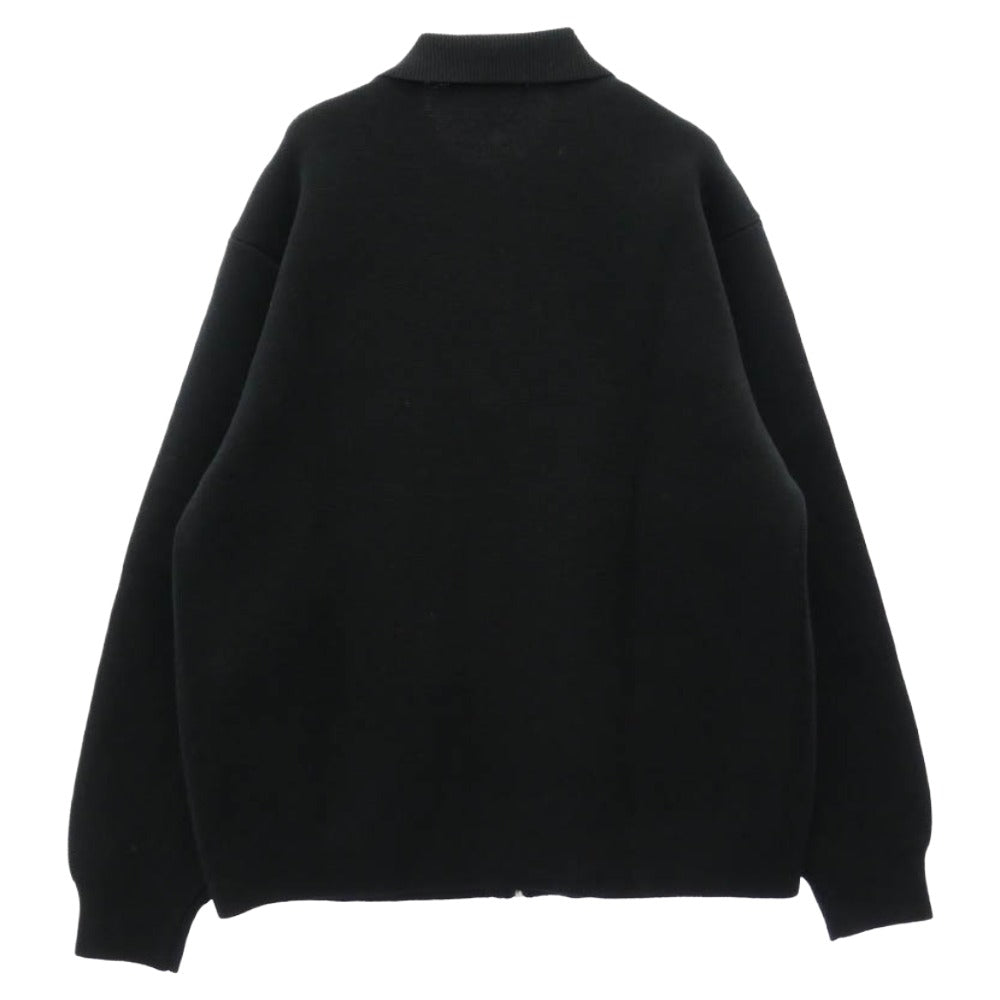 Supreme シュプリーム 24AW Woven Leather Zip Up Cardigan ウーブン レザー ジップアップ カーディガン ブラック系 S【美品】【中古】