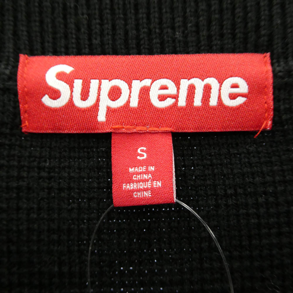 Supreme シュプリーム 24AW Woven Leather Zip Up Cardigan ウーブン レザー ジップアップ カーディガン ブラック系 S【美品】【中古】