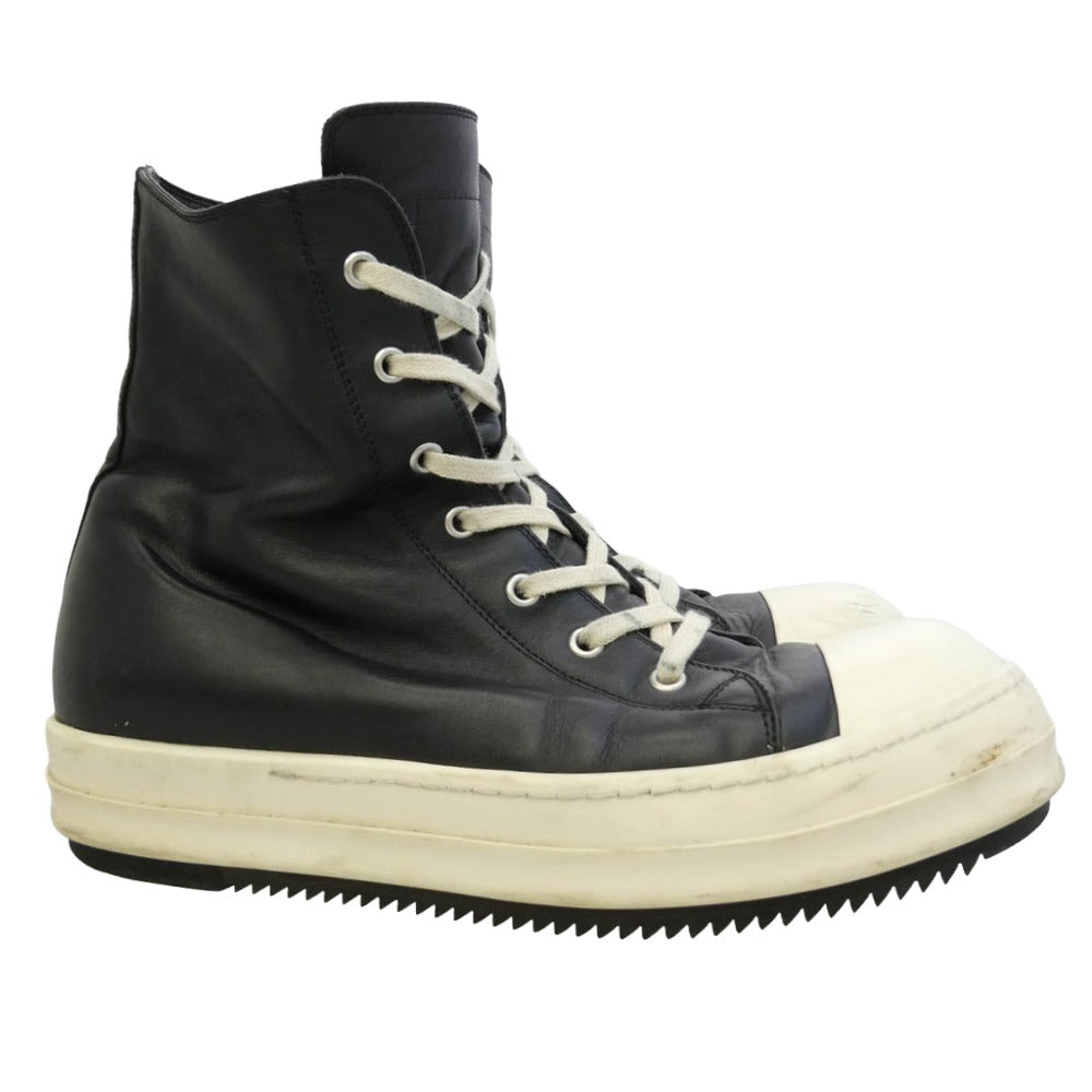 Rick Owens リックオウエンス RAMONES ラモーンズ サイドジップ レザーハイカットスニーカー ブラック系 41【中古】