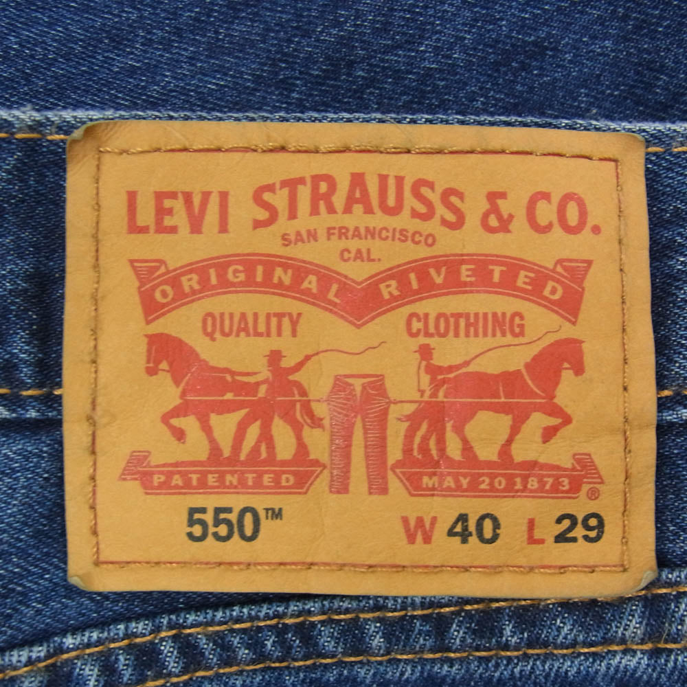 Levi's リーバイス 550 バングラデシュ製 リラックス ジーンズ テーパード W40 L29 インディゴブルー系 40【中古】
