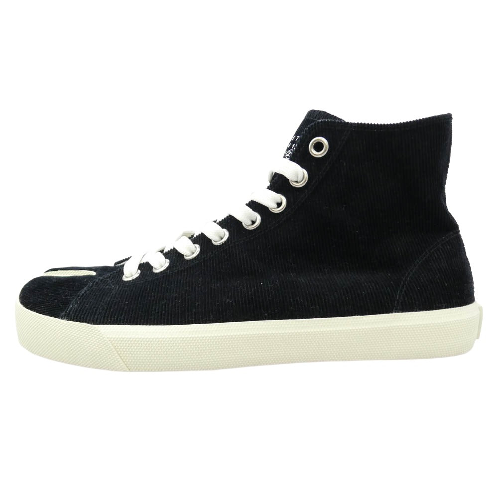 MAISON MARGIELA メゾンマルジェラ S58WS0111 Tabi High 足袋 タビ コーデュロイ ハイカット スニーカー ブラック系 39【中古】