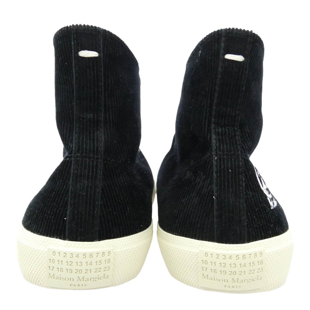 MAISON MARGIELA メゾンマルジェラ S58WS0111 Tabi High 足袋 タビ コーデュロイ ハイカット スニーカー ブラック系 39【中古】