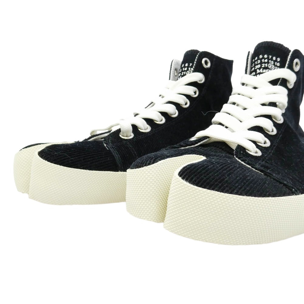MAISON MARGIELA メゾンマルジェラ S58WS0111 Tabi High 足袋 タビ コーデュロイ ハイカット スニーカー ブラック系 39【中古】