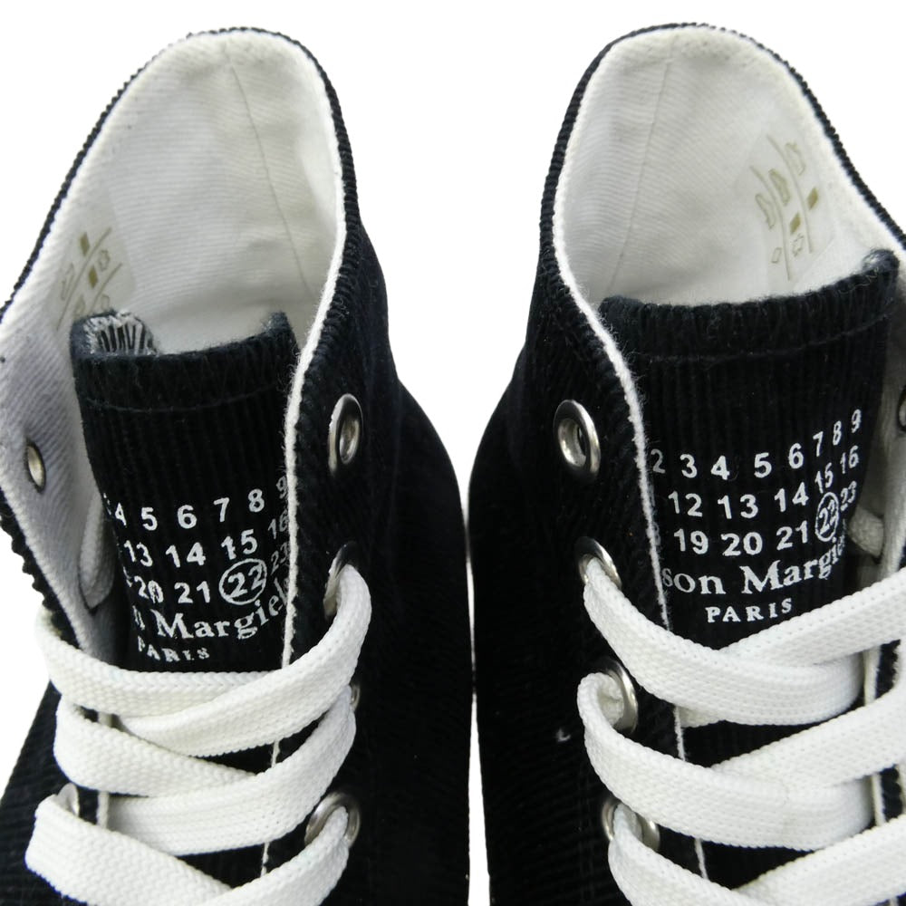 MAISON MARGIELA メゾンマルジェラ S58WS0111 Tabi High 足袋 タビ コーデュロイ ハイカット スニーカー ブラック系 39【中古】