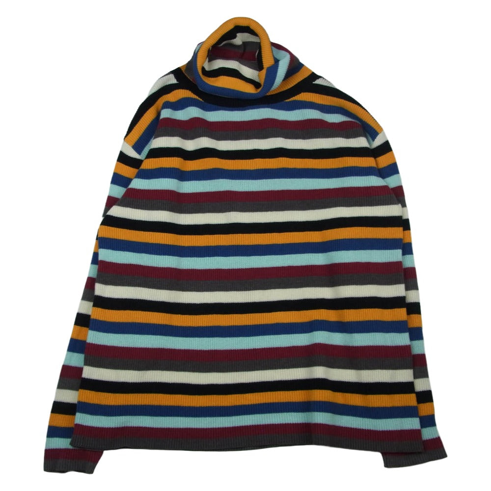 グラム Fifties Border Turtle Neck Knit ボーダー タートルネック 長袖 ニット セーター マルチカラー系 L【中古】
