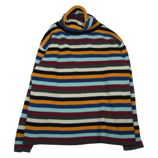 グラム Fifties Border Turtle Neck Knit ボーダー タートルネック 長袖 ニット セーター マルチカラー系 L【中古】