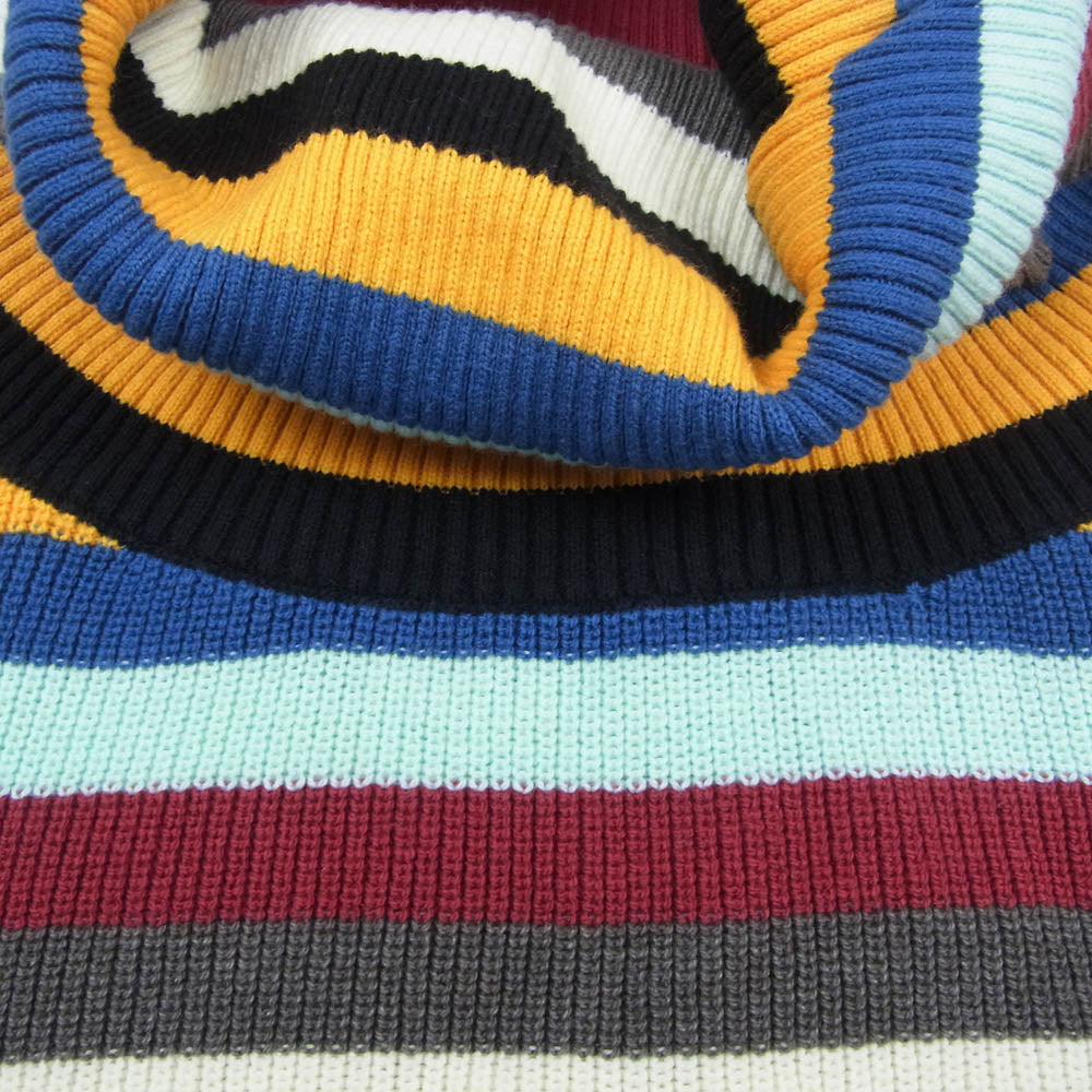グラム Fifties Border Turtle Neck Knit ボーダー タートルネック 長袖 ニット セーター マルチカラー系 L【中古】