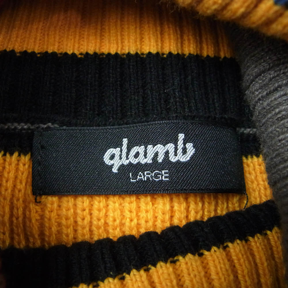 グラム Fifties Border Turtle Neck Knit ボーダー タートルネック 長袖 ニット セーター マルチカラー系 L【中古】