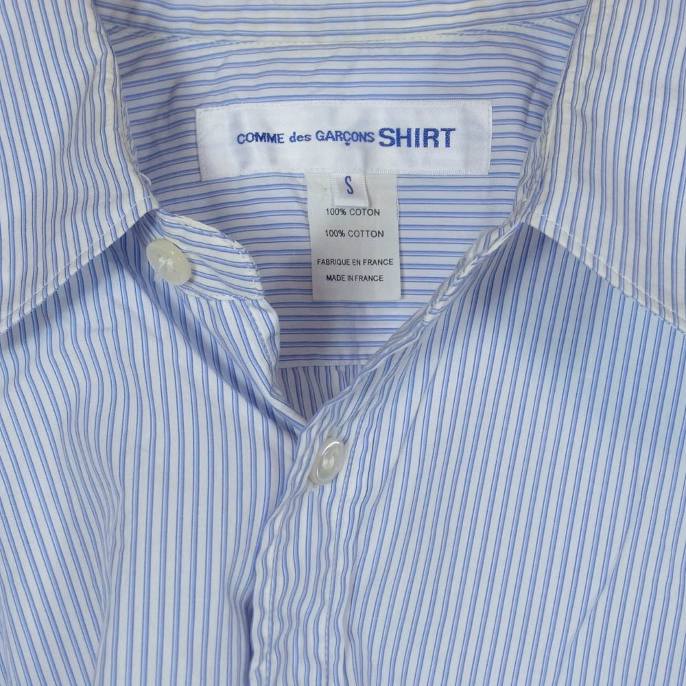 COMME des GARCONS コムデギャルソン S23063 SHIRT シャツ ストライプ シャツ ポンチョ ライトブルー系【中古】