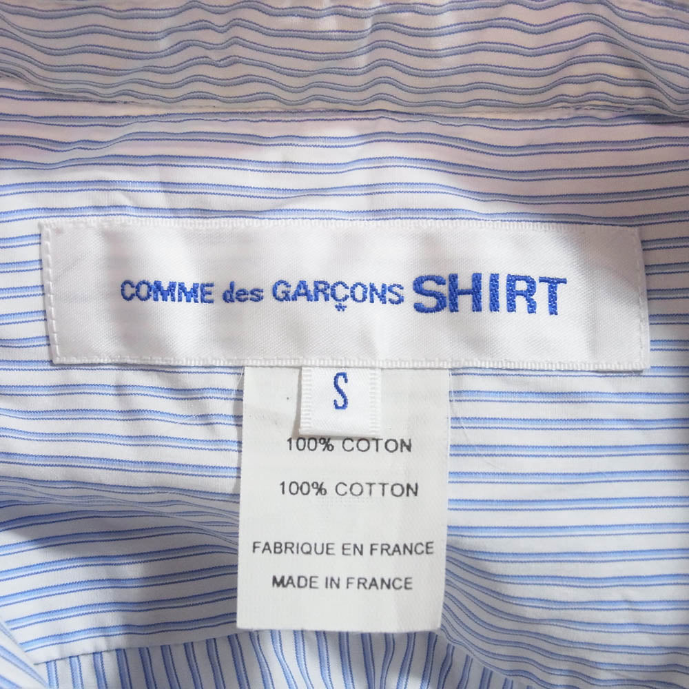 COMME des GARCONS コムデギャルソン S23063 SHIRT シャツ ストライプ シャツ ポンチョ ライトブルー系【中古】