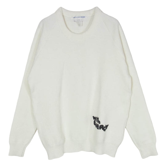 COMME des GARCONS コムデギャルソン S27525 SHIRT シャツ Charles Kirk クルーネック アクリル ニット セーター オフホワイト系 L【中古】