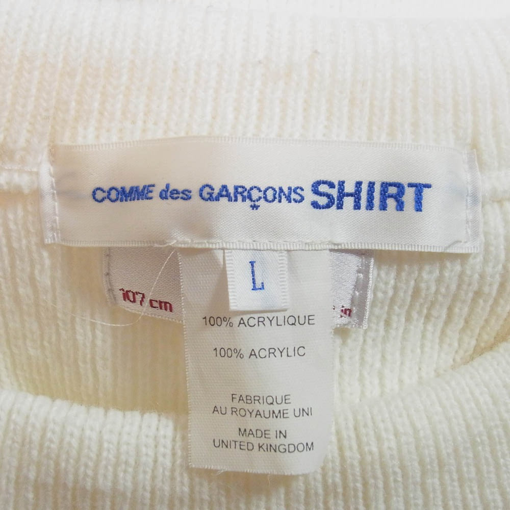 COMME des GARCONS コムデギャルソン S27525 SHIRT シャツ Charles Kirk クルーネック アクリル ニット セーター オフホワイト系 L【中古】