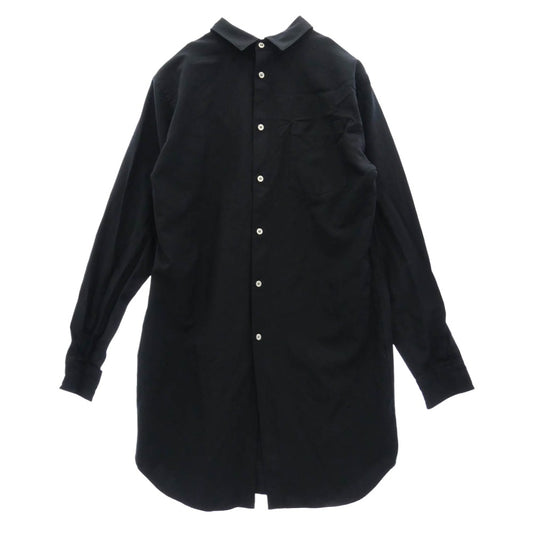 COMME des GARCONS HOMME PLUS コムデギャルソンオムプリュス PT-B041 AD2017 エステル 長袖 ロング シャツ ブラック系 XS【中古】