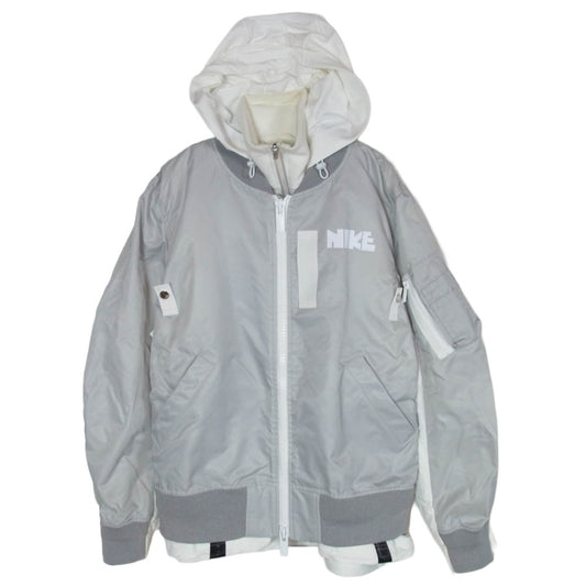 Sacai サカイ NIKE ナイキ CZ4678-097 × NIKE AS Womens NRG LAYERED JKT レイヤード ドッキング ブルゾン ジャケット グレー系 M【中古】