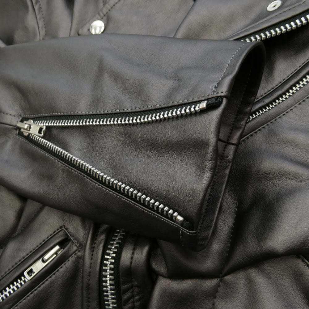 COMME des GARCONS HOMME PLUS コムデギャルソンオムプリュス 21SS PG-J016 SYNTHETIC LEATHER BIKER JACKET シンセティック フェイクレザー バイカー ライダース ジャケット ダークブラウン系 S【中古】