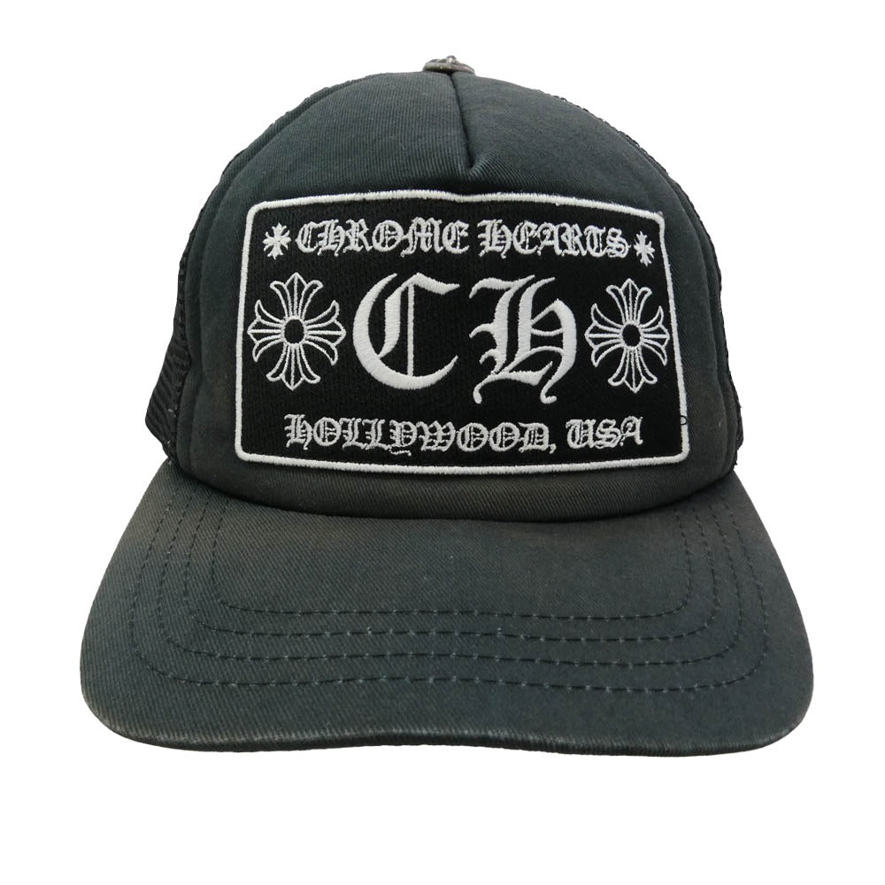 CHROME HEARTS クロムハーツ（原本無） CH TRUCKER CAP CHパッチ メッシュ トラッカーキャップ 帽子 ブラック系 OS 53-60【中古】
