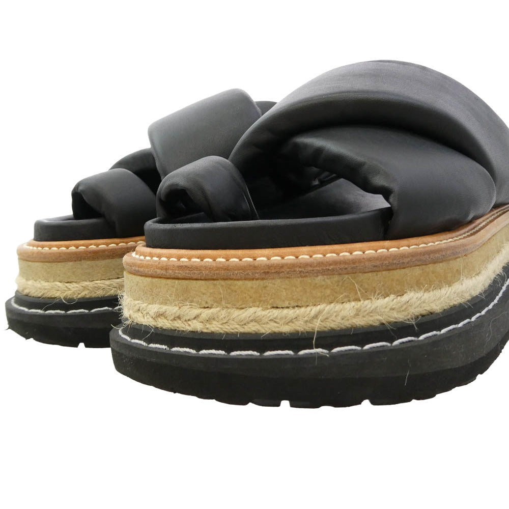 Sacai サカイ 20-04954 Multiple Sole Sandals 厚底 サンダル ブラック系 36【中古】