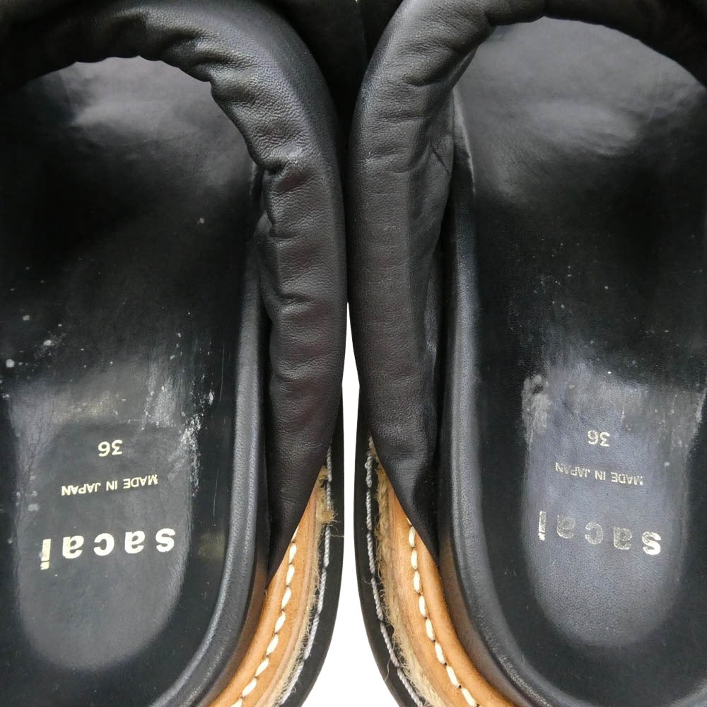Sacai サカイ 20-04954 Multiple Sole Sandals 厚底 サンダル ブラック系 36【中古】