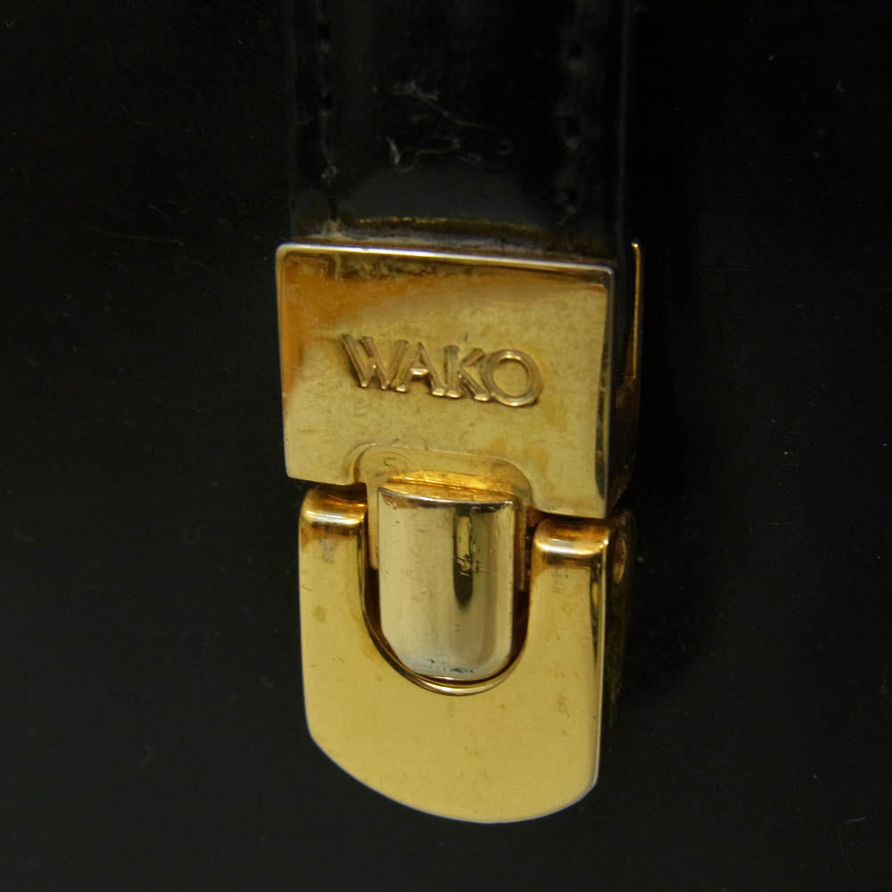 WAKO ワコー パテント レザー フォーマル ハンドバッグ ブラック系【中古】