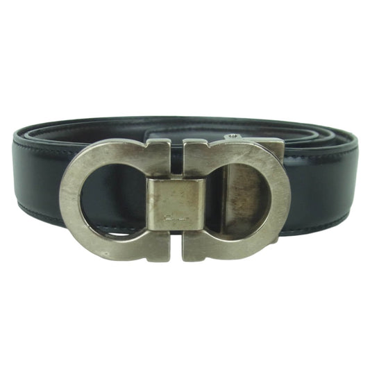 Salvatore Ferragamo サルヴァトーレフェラガモ ダブルガンチーニ レザー ベルト ブラック系【中古】